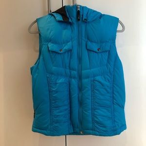 Columbia Warm Down Vest with Hood Fun Blue Color